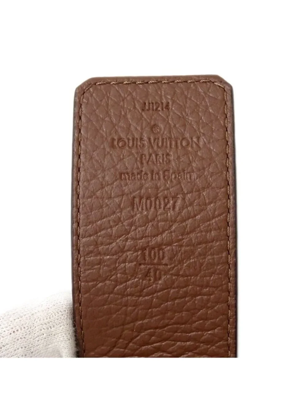 Louis Vuitton Belt LV Tilt Reverse Taurillon Navy Brown 100 40 Reversible
